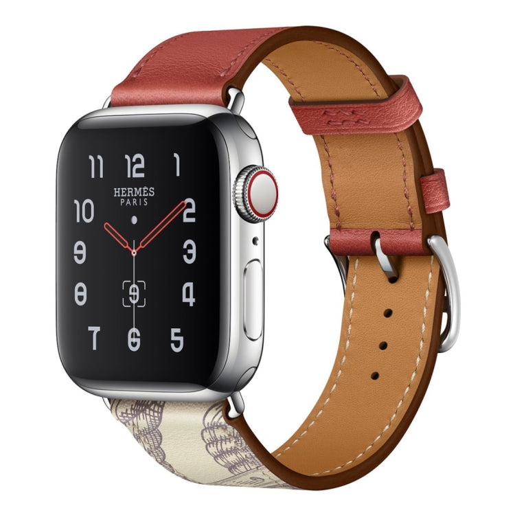 Dây đồng hồ da họa tiết in lụa, dành cho Apple Watch Series 7 41mm / 6 & SE & 5 & 4 40mm / 3 & 2 & 1 38mm, Apple Watch Series 8&7 41mm / SE 2&6&SE&5&4 40mm / 3&2&1 38mm