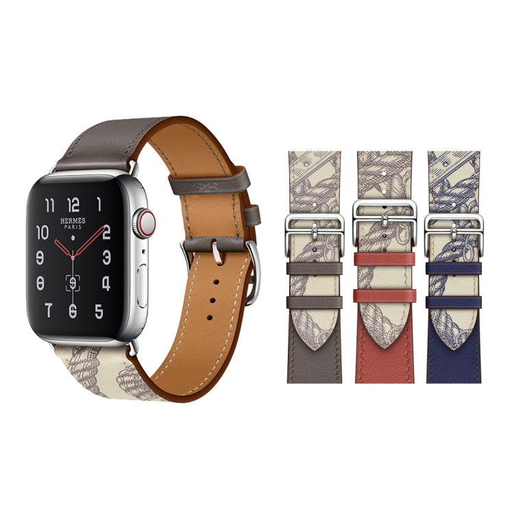 Dây đồng hồ da họa tiết in lụa, dành cho Apple Watch Series 7 41mm / 6 & SE & 5 & 4 40mm / 3 & 2 & 1 38mm, Apple Watch Series 8&7 41mm / SE 2&6&SE&5&4 40mm / 3&2&1 38mm