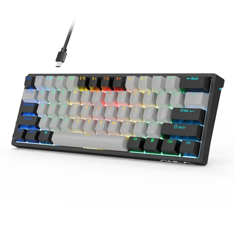 Bàn phím cơ có dây AULA F3261 Type-C 61 phím có thể thay nóng RGB