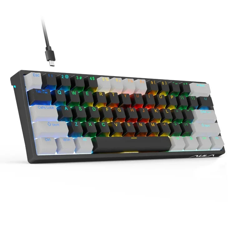 Bàn phím cơ có dây AULA F3261 Type-C 61 phím có thể thay nóng RGB