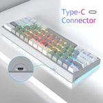 Bàn phím cơ có dây AULA F3261 Type-C 61 phím có thể thay nóng RGB