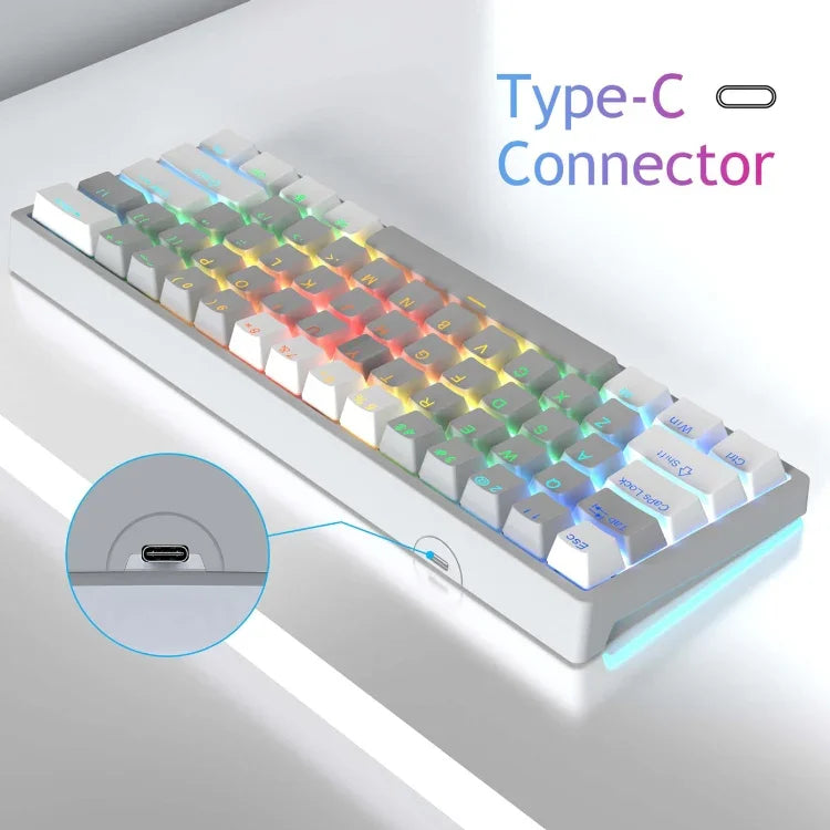 Bàn phím cơ có dây AULA F3261 Type-C 61 phím có thể thay nóng RGB