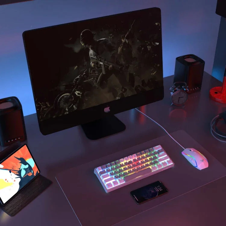 Bàn phím cơ có dây AULA F3261 Type-C 61 phím có thể thay nóng RGB