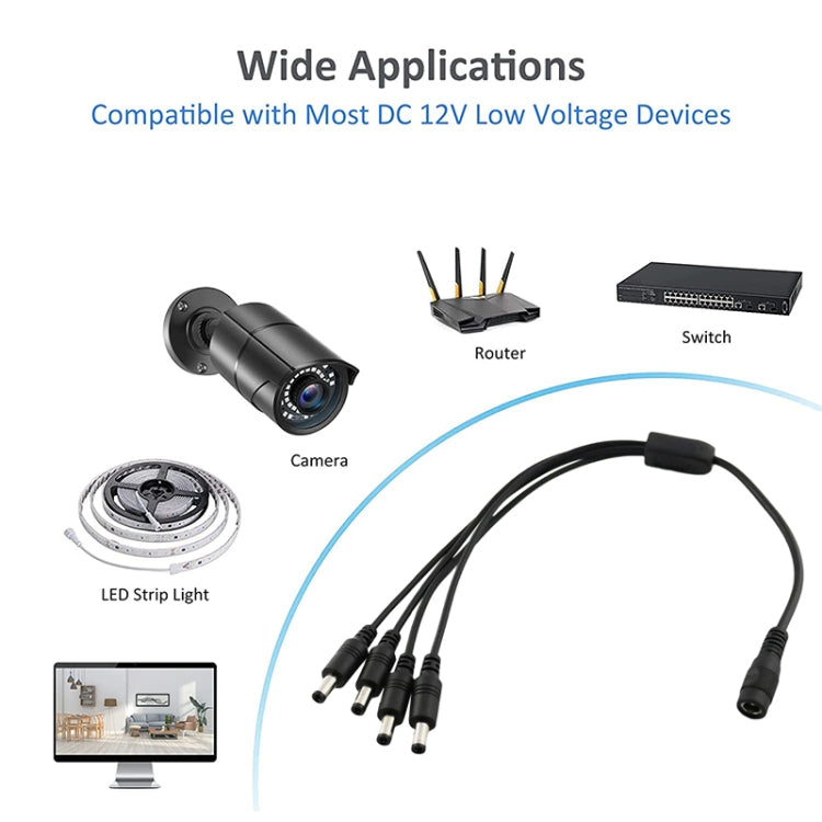 Cáp nối nguồn DC cái sang DC đực, 0.37m 4 trong 1, 0.42m 8 trong 1, 0.37m 6 trong 1, 0.37m 3 trong 1, 0.5m 16 trong 1