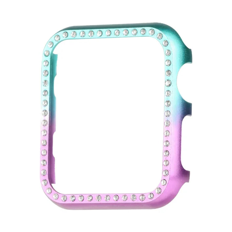 Ốp bảo vệ đồng hồ hợp kim nhôm kim cương, Dành cho Apple Watch Series 9 / 8 / 7 45mm, Dành cho Apple Watch Series SE 2025&SE 2&6&SE&5&4 44mm, Dành cho Apple Watch Series 3&2&1 42mm, Dành cho Apple Watch Series 9 / 8 / 7 41mm