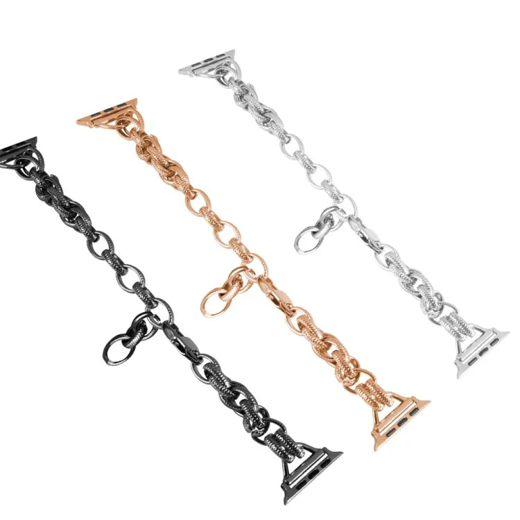 Dây Đồng Hồ Xích Xoắn Sóng Kim Loại, Dành Cho Apple Watch Ultra 49mm / Series 8&7 45mm / SE 2&6&SE&5&4 44mm / 3&2&1 42mm, Dành Cho Apple Watch Series 8&7 41mm / SE 2&6&SE&5&4 40mm / 3&2&1 38mm
