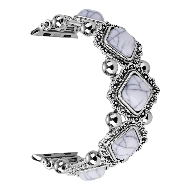 Dây Đồng Hồ Kim Loại Đá Thông Cổ Điển, Dành Cho Apple Watch Ultra 49mm / Series 8&7 45mm / SE 2&6&SE&5&4 44mm / 3&2&1 42mm, Dành Cho Apple Watch Series 8&7 41mm / SE 2&6&SE&5&4 40mm / 3&2&1 38mm