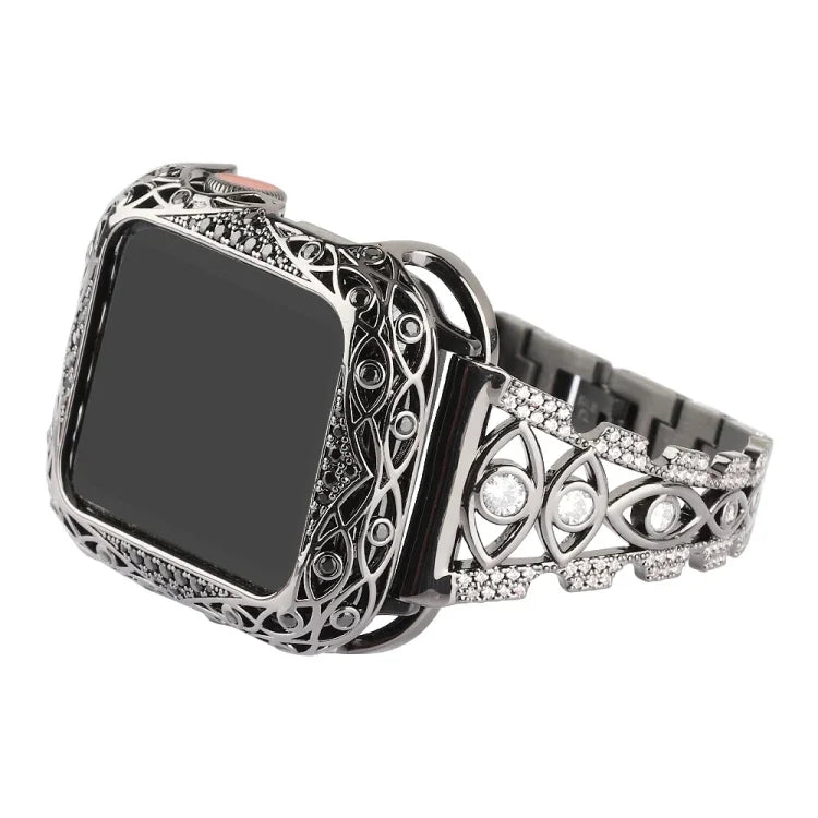 Dây đồng hồ kim loại mắt đồng, dành cho Apple Watch Ultra 49mm / Series 8&7 45mm / SE 2&6&SE&5&4 44mm / 3&2&1 42mm, dành cho Apple Watch Series 8&7 41mm / SE 2&6&SE&5&4 40mm / 3&2&1 38mm