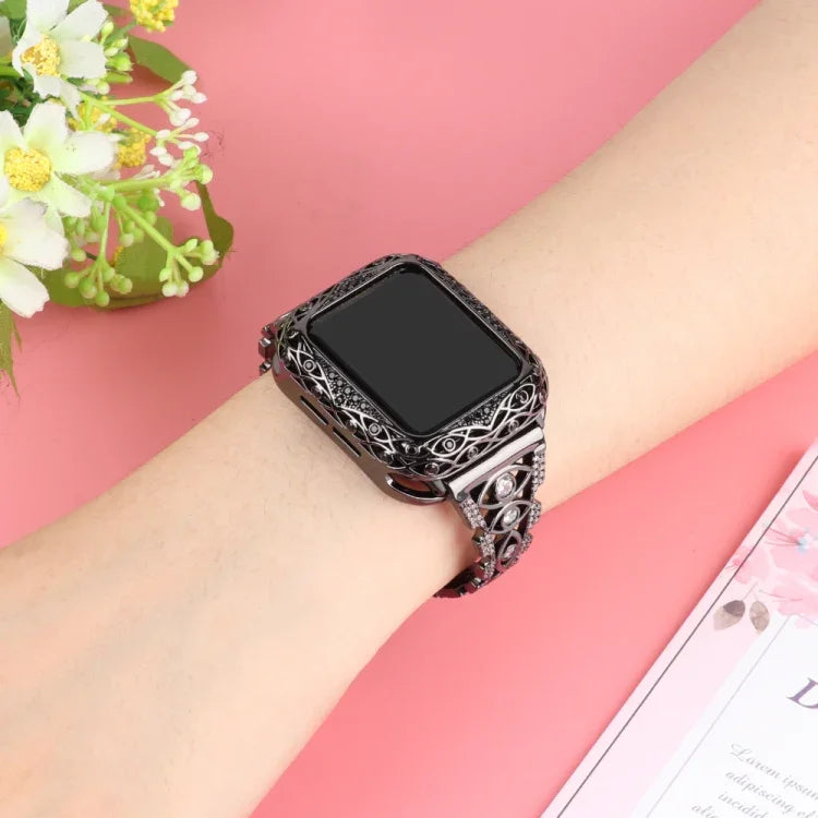 Dây đồng hồ kim loại mắt đồng, dành cho Apple Watch Ultra 49mm / Series 8&7 45mm / SE 2&6&SE&5&4 44mm / 3&2&1 42mm, dành cho Apple Watch Series 8&7 41mm / SE 2&6&SE&5&4 40mm / 3&2&1 38mm