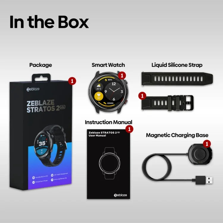 Đồng hồ thông minh Zeblaze Stratos 2 Lite màn hình IPS 1.32 inch, chống nước 5 ATM, GPS, hỗ trợ theo dõi nhịp tim / chế độ thể thao, Stratos 2 Lite