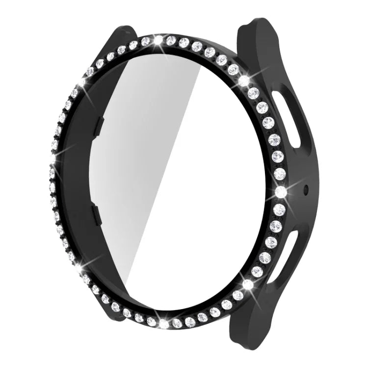 Vỏ đồng hồ PC kim cương hàng đơn + kính cường lực, dành cho Samsung Galaxy Watch5 44mm