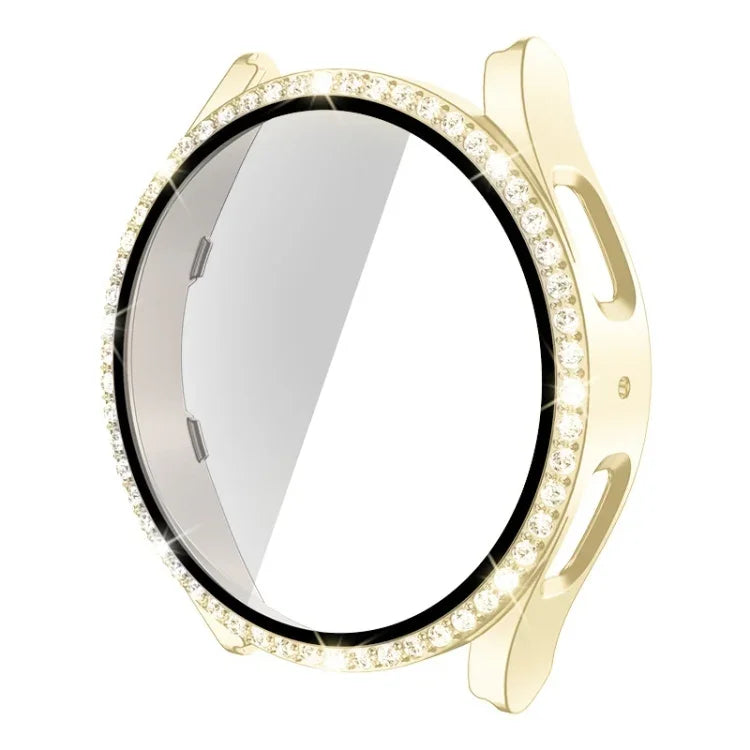Vỏ đồng hồ PC kim cương hàng đơn + kính cường lực, dành cho Samsung Galaxy Watch5 44mm