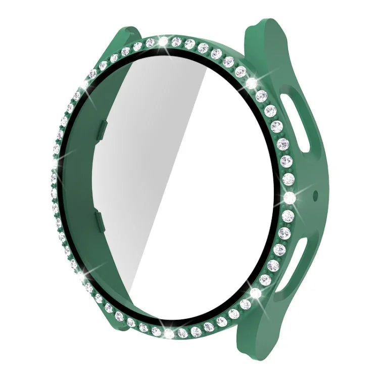 Vỏ đồng hồ PC kim cương hàng đơn + kính cường lực, dành cho Samsung Galaxy Watch5 44mm