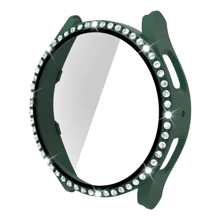Vỏ đồng hồ PC kim cương hàng đơn + kính cường lực, dành cho Samsung Galaxy Watch5 44mm