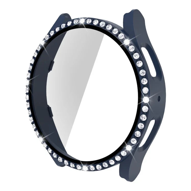 Vỏ đồng hồ PC kim cương hàng đơn + kính cường lực, dành cho Samsung Galaxy Watch5 44mm