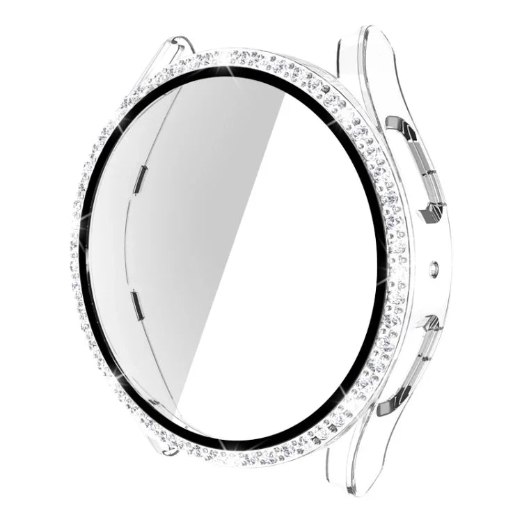 Vỏ đồng hồ PC kim cương hàng đơn + kính cường lực, dành cho Samsung Galaxy Watch5 44mm
