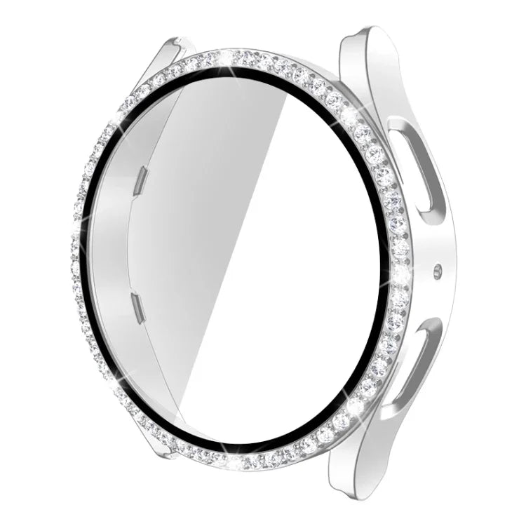 Vỏ đồng hồ PC kim cương hàng đơn + kính cường lực, dành cho Samsung Galaxy Watch5 44mm