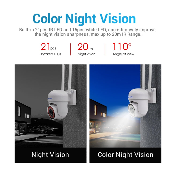 ESCAM PVR007 Camera WiFi HD Thông Minh 3MP Hỗ Trợ Tầm Nhìn Ban Đêm Màu Đầy Đủ / Phát Hiện Chuyển Động / Báo Động Âm Thanh / Thẻ TF, PVR007