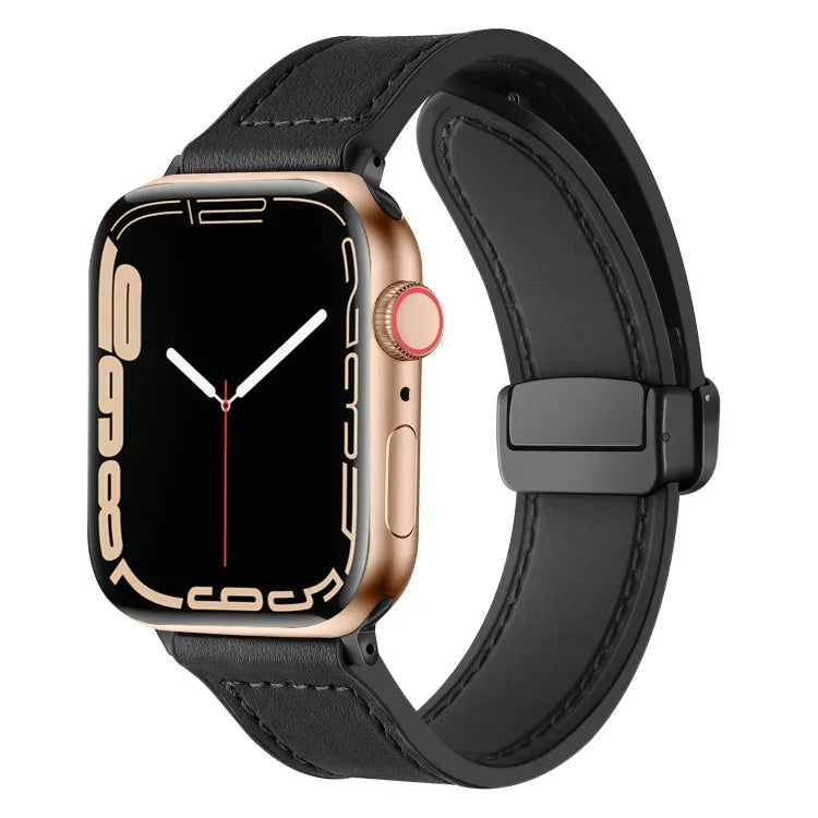 Dây Đồng Hồ Da Silicone Gấp Từ Tính Cho Apple Watch Ultra 49mm / Series 8&7 45mm / SE 2&6&SE&5&4 44mm / 3&2&1 42mm, Dành Cho Apple Watch Ultra 49mm