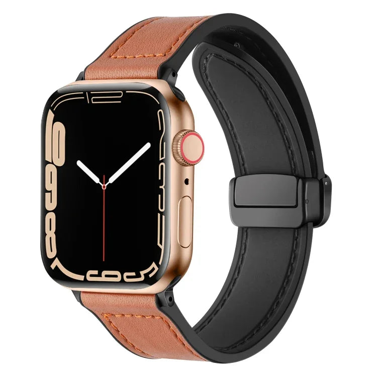 Dây Đồng Hồ Da Silicone Gấp Từ Tính Cho Apple Watch Ultra 49mm / Series 8&7 45mm / SE 2&6&SE&5&4 44mm / 3&2&1 42mm, Dành Cho Apple Watch Ultra 49mm