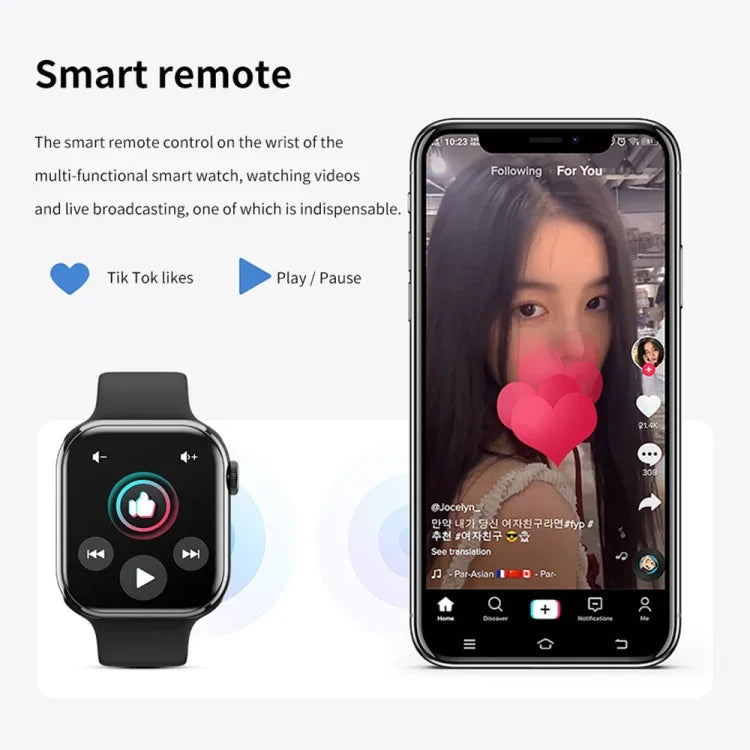 Đồng hồ thông minh IW9 màn hình vuông 2.05 inch, hỗ trợ gọi Bluetooth / theo dõi oxy trong máu