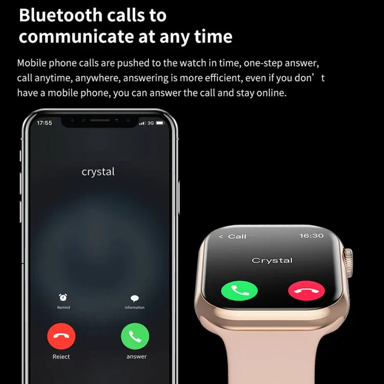 Đồng hồ thông minh IW9 màn hình vuông 2.05 inch, hỗ trợ gọi Bluetooth / theo dõi oxy trong máu