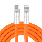 Dòng Mech 120W Cáp dữ liệu sạc nhanh USB-C / Type-C sang 8 Pin đầu kim loại silicone, dài 1.2m, 8 Pin, 1.2m Type-C sang 8 Pin