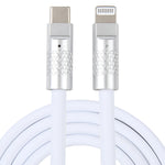 Dòng Mech 120W Cáp dữ liệu sạc nhanh USB-C / Type-C sang 8 Pin đầu kim loại silicone, dài 1.2m, 8 Pin, 1.2m Type-C sang 8 Pin