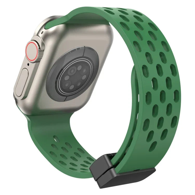 Dây đồng hồ silicone khóa từ tính, dành cho Apple Watch Series 8&7 41mm, dành cho Apple Watch Series 8&7 45mm