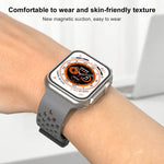 Dây đồng hồ silicone khóa từ tính, dành cho Apple Watch Series 8&7 41mm, dành cho Apple Watch Series 8&7 45mm
