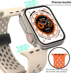 Dây đồng hồ silicone khóa từ tính, dành cho Apple Watch Series 8&7 41mm, dành cho Apple Watch Series 8&7 45mm