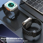 Dây đồng hồ silicone khóa từ tính, dành cho Apple Watch Series 8&7 41mm, dành cho Apple Watch Series 8&7 45mm