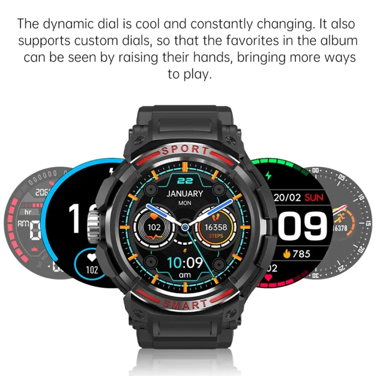 Đồng hồ thông minh OVISEN GT100 2 trong 1 tai nghe Bluetooth màn hình TFT 1.39 inch, hỗ trợ theo dõi oxy trong máu / nghe nhạc Bluetooth