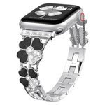 Dây đồng hồ kim loại hình cánh hoa đính kim cương, dành cho Apple Watch 3 38mm, Apple Watch 9 45mm, Apple Watch 3 42mm, Apple Watch 2 38mm, Apple Watch 2 42mm, Apple Watch 38mm, Apple Watch 42mm, Apple Watch 9 41mm