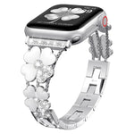 Dây đồng hồ kim loại hình cánh hoa đính kim cương, dành cho Apple Watch 3 38mm, Apple Watch 9 45mm, Apple Watch 3 42mm, Apple Watch 2 38mm, Apple Watch 2 42mm, Apple Watch 38mm, Apple Watch 42mm, Apple Watch 9 41mm