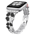 Dây đồng hồ kim loại hình cánh hoa đính kim cương, dành cho Apple Watch 3 38mm, Apple Watch 9 45mm, Apple Watch 3 42mm, Apple Watch 2 38mm, Apple Watch 2 42mm, Apple Watch 38mm, Apple Watch 42mm, Apple Watch 9 41mm