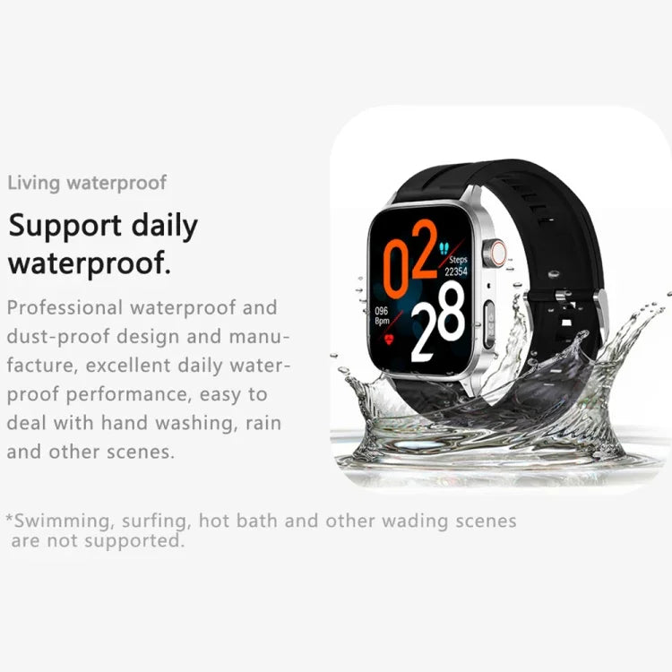 Đồng hồ thông minh sức khỏe GT22 màn hình TFT 1.85 inch dây silicone, Hỗ trợ gọi Bluetooth / Đo oxy máu cao nguyên / Nhiệt độ cơ thể / Rối loạn nhịp tim / Giám sát nhịp tim TI, Dây silicone (Đen), Dây silicone (Đen Bạc)