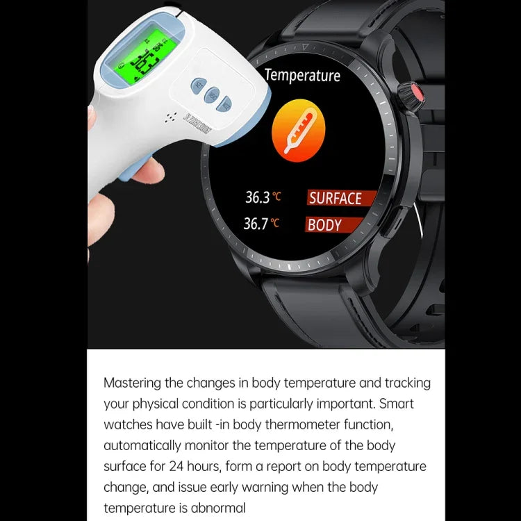 Đồng hồ thông minh T52 màn hình 1.39 inch chống nước IP67 dây silicone, Hỗ trợ gọi Bluetooth / Đo oxy máu / Giám sát nhiệt độ cơ thể, Dây silicone (Xanh dương), Dây silicone (Đen), Dây da (Đỏ)