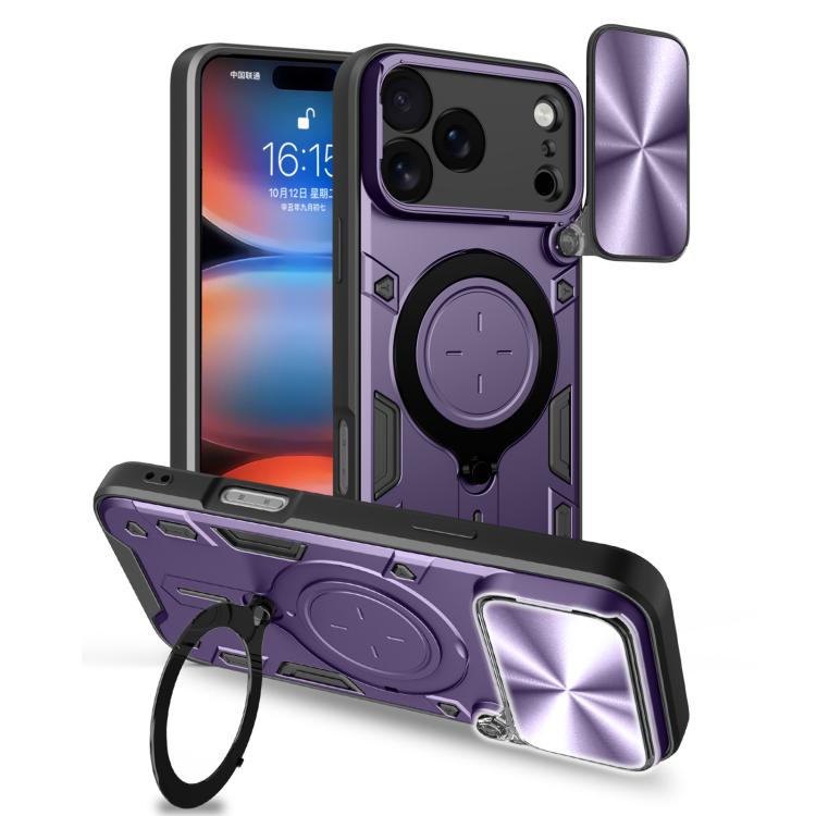 Ốp lưng điện thoại có giá đỡ nam châm trượt họa tiết CD, dành cho iPhone 17e / 16e, dành cho iPhone 17 Pro Max, dành cho iPhone 17 Pro, dành cho iPhone 17, dành cho iPhone Air, dành cho iPhone 16 Pro Max, dành cho iPhone 16 Pro, dành cho iPhone 16 Plus