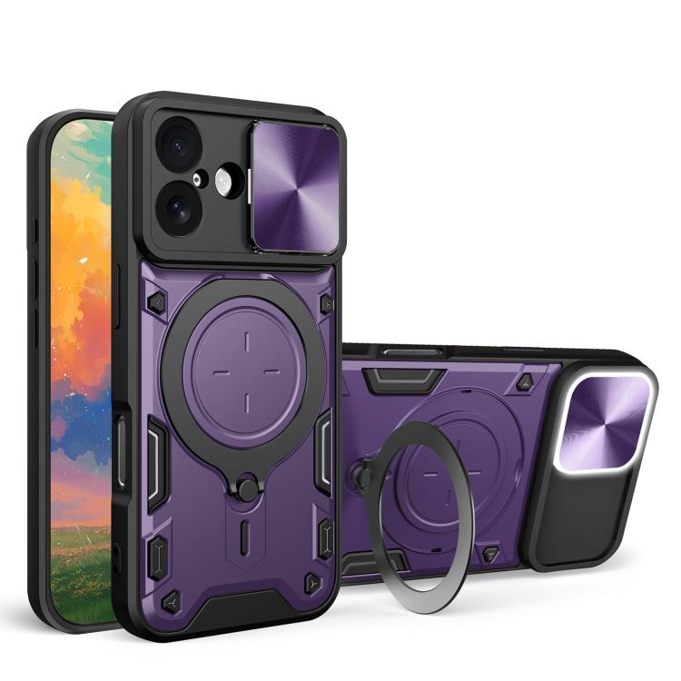 Ốp lưng điện thoại có giá đỡ nam châm trượt họa tiết CD, dành cho iPhone 17e / 16e, dành cho iPhone 17 Pro Max, dành cho iPhone 17 Pro, dành cho iPhone 17, dành cho iPhone Air, dành cho iPhone 16 Pro Max, dành cho iPhone 16 Pro, dành cho iPhone 16 Plus