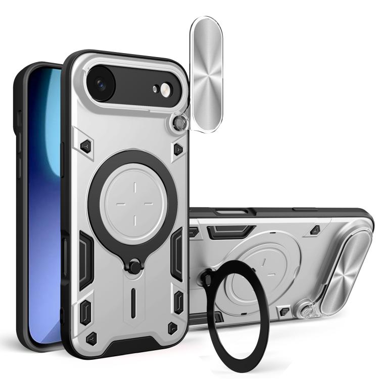 Ốp lưng điện thoại có giá đỡ nam châm trượt họa tiết CD, dành cho iPhone 17e / 16e, dành cho iPhone 17 Pro Max, dành cho iPhone 17 Pro, dành cho iPhone 17, dành cho iPhone Air, dành cho iPhone 16 Pro Max, dành cho iPhone 16 Pro, dành cho iPhone 16 Plus