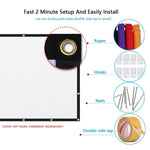 Màn chiếu máy chiếu polyester mỏng gập đơn giản, 30 inch 16:9, 150 inch 4:3, 180 inch 16:9, 150 inch 16:9, 200 inch 16:9
