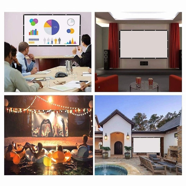 Màn chiếu máy chiếu polyester mỏng gập đơn giản, 30 inch 16:9, 150 inch 4:3, 180 inch 16:9, 150 inch 16:9, 200 inch 16:9