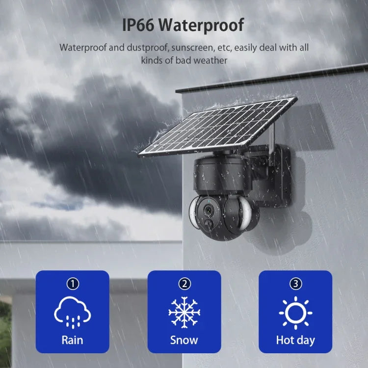 Camera IP dome năng lượng mặt trời chống nước IP66 SHIWOJIA 4G 3MP, âm thanh hai chiều, phát hiện chuyển động PIR và quan sát ban đêm, EU, AU, US