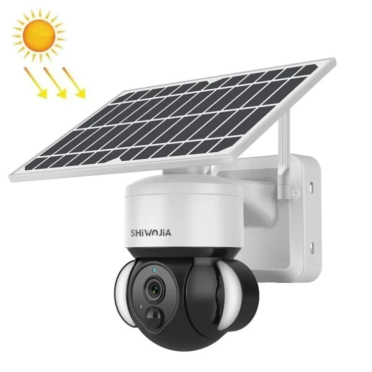 Camera IP dome năng lượng mặt trời chống nước IP66 SHIWOJIA 4G 3MP, âm thanh hai chiều, phát hiện chuyển động PIR và quan sát ban đêm, EU, AU, US