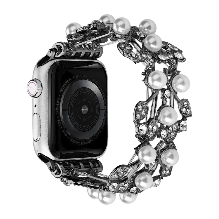 Dây đồng hồ kim loại hạt cỏ bốn lá, dành cho Apple Watch Series 10 46mm, Series 10 42mm, SE 2023 44mm, SE 2023 40mm, Ultra 2 49mm, Apple Watch 9 45mm, Apple Watch 9 41mm
