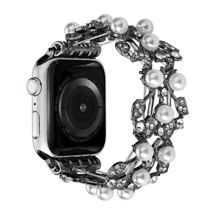 Dây đồng hồ kim loại hạt cỏ bốn lá, dành cho Apple Watch Series 10 46mm, Series 10 42mm, SE 2023 44mm, SE 2023 40mm, Ultra 2 49mm, Apple Watch 9 45mm, Apple Watch 9 41mm