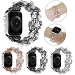 Dây đồng hồ kim loại hạt cỏ bốn lá, dành cho Apple Watch Series 10 46mm, Series 10 42mm, SE 2023 44mm, SE 2023 40mm, Ultra 2 49mm, Apple Watch 9 45mm, Apple Watch 9 41mm