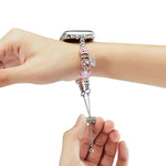 Bead Bracelet Metal Watch Band, For Apple Watch 8 45mm, For Apple Watch SE 2022 40mm, For Apple Watch SE 2022 44mm, For Apple Watch 7 41mm, For Apple Watch 7 45mm, For Apple Watch SE 40mm, For Apple Watch SE 44mm, For Apple Watch 6 40mm                ...