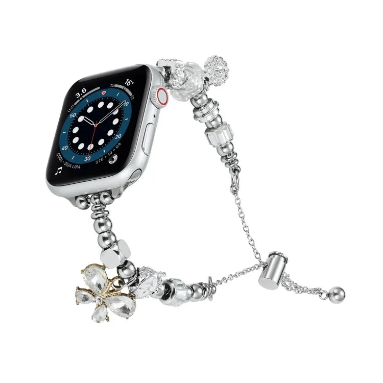 Dây đeo đồng hồ kim loại hạt, dành cho Apple Watch 38mm
